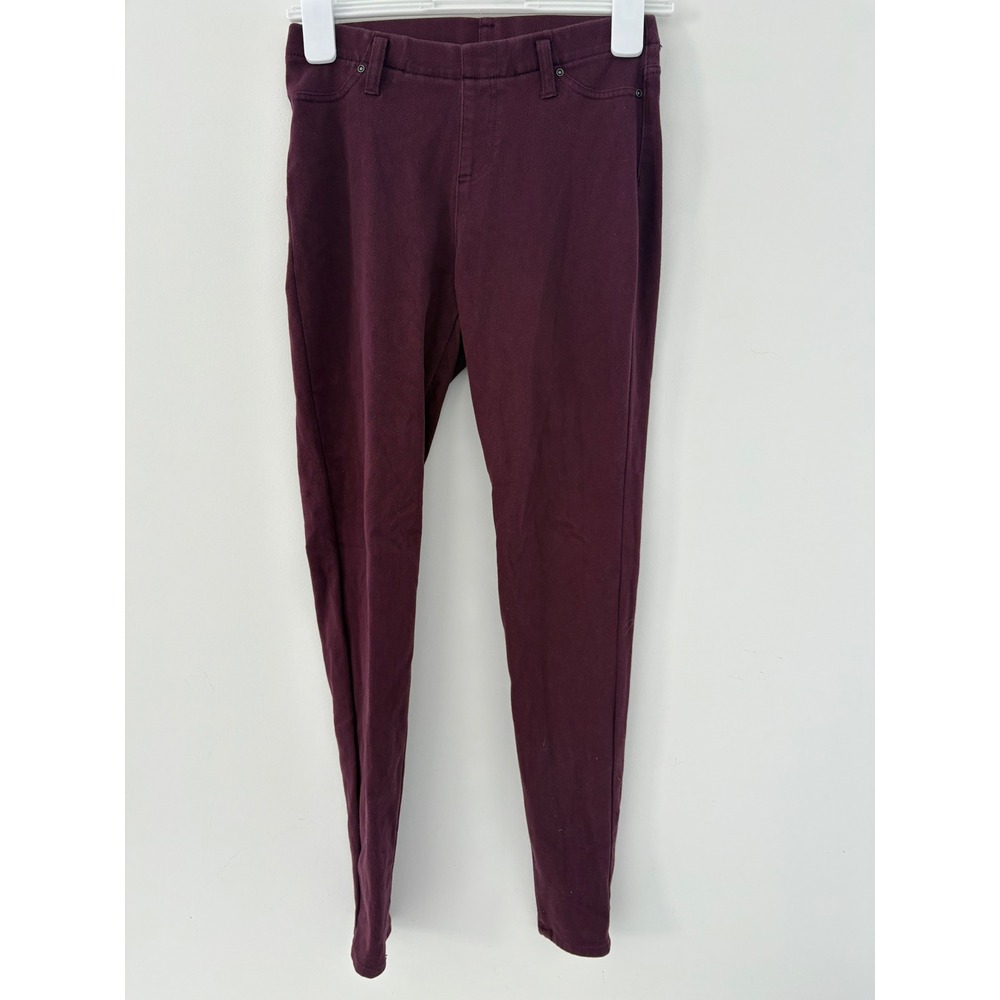 Time and Tru Womens Burgundy Dark Plum Small 4-6 Stretch Pull On Skinny Leg